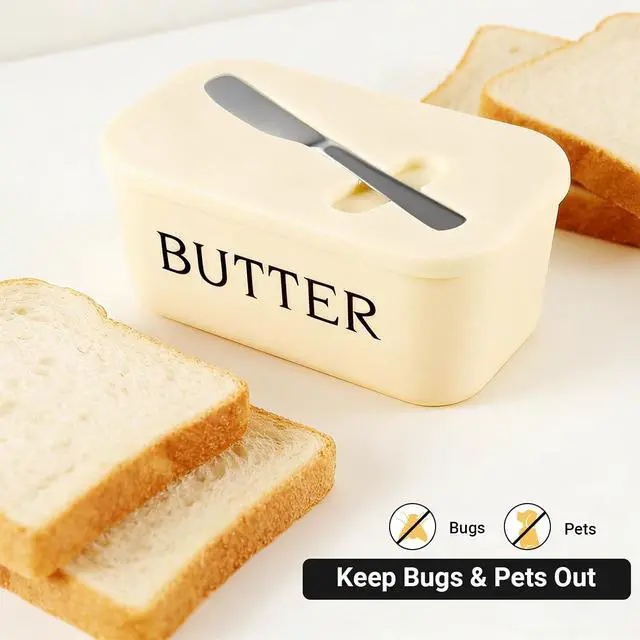 Alt view image 5 of 7 - Butter Dish with Lid, Countertop & Fridge Butter Holder