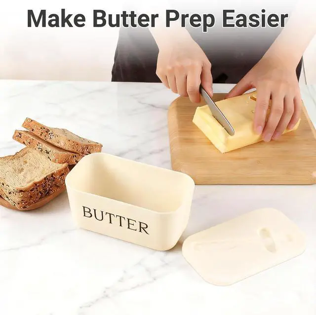 Alt view image 6 of 7 - Butter Dish with Lid, Countertop & Fridge Butter Holder