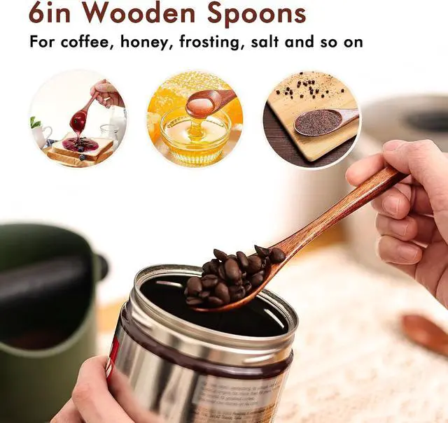 Alt view image 3 of 6 - 6pcs 6in Wooden Spoons, Soup Spoons Set, Small Wooden Utensils