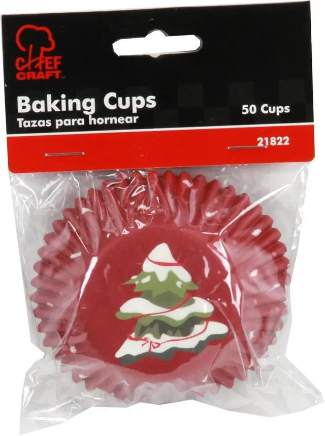 Alt view image 2 of 3 - Chef Craft Paper Patterned Cupcake Liners, 50 Count, Red/Green/White