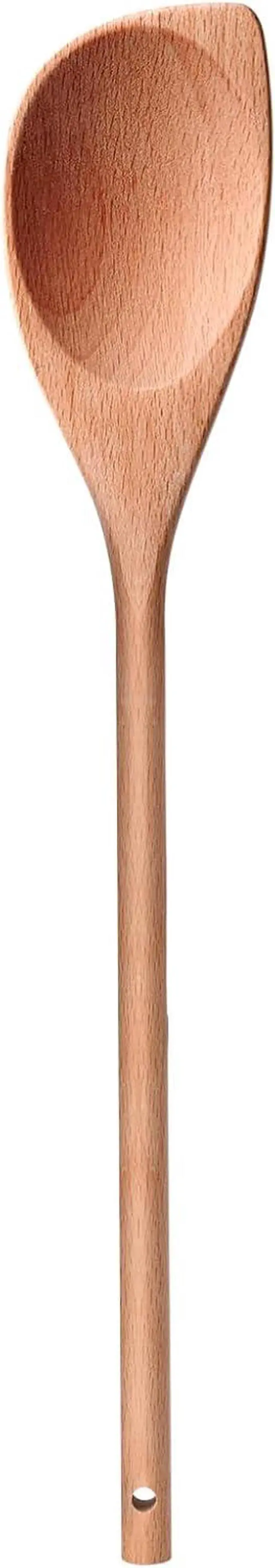 Main image of LorisArm 12" Wooden Corner spoon, Solid Wood Spatula & Spoon, Handcraft Wood Spoonula Cooking Utensil, Kitchen Spatulas for Baking, stirring, Serving, Scraping.