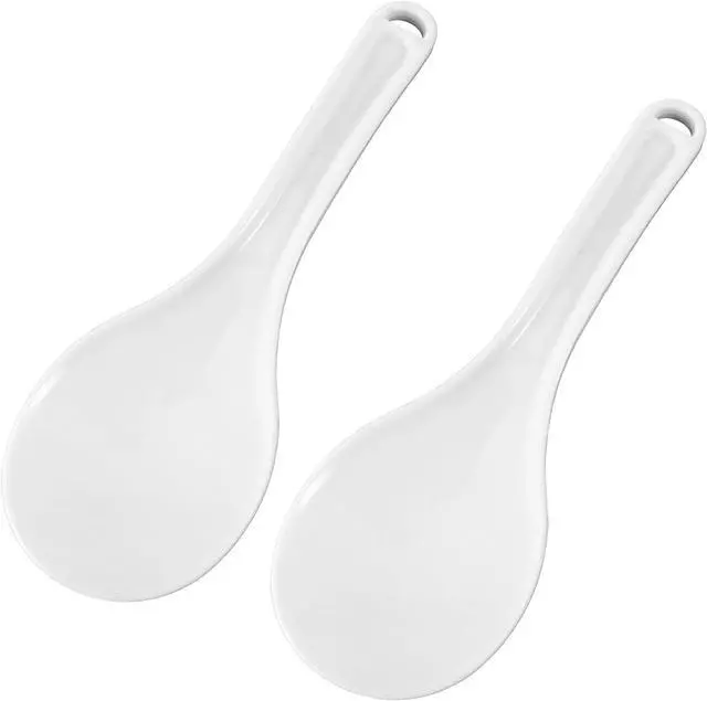 Main image of Mabor 2 PCS Rice Serving Spoon Plastic Non-Stick Rice Paddle White Cooker Spoon Spatula 7.68 Inch for Kitchen Restaurant Cooking Utensil