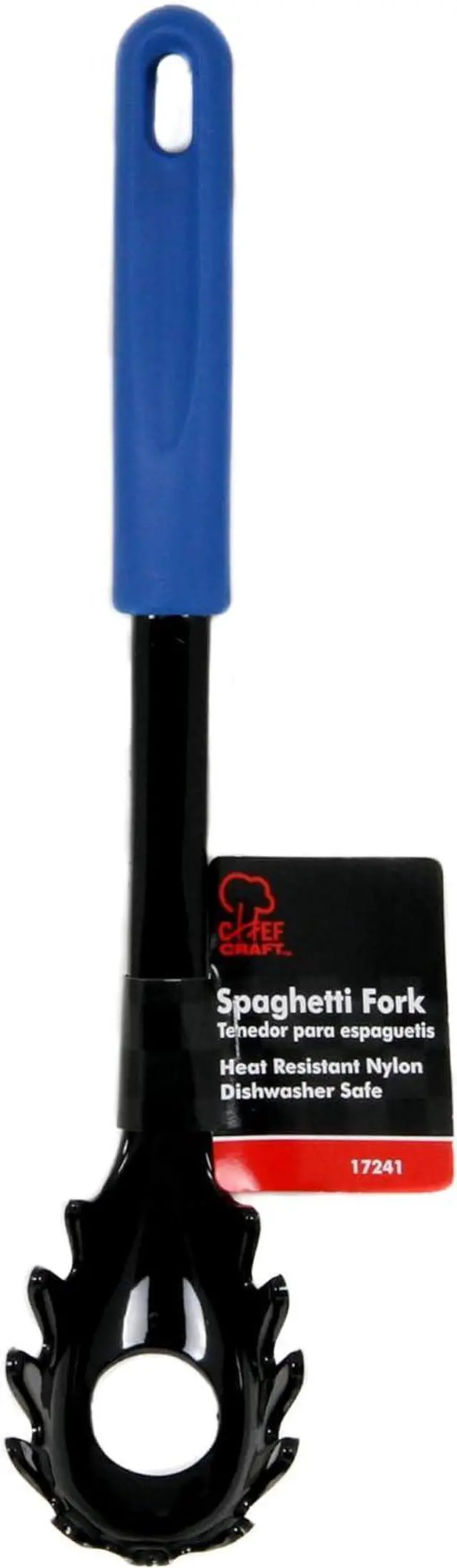 Alt view image 2 of 4 - Chef Craft Basic Nylon Pasta/Spaghetti Fork, 11.5 inch, Blue/Black