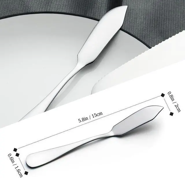 Alt view image 2 of 7 - AOOSY Butter Knife,Cute Mini 5.91In Stainless Steel Cheese Knife,Packs of 6