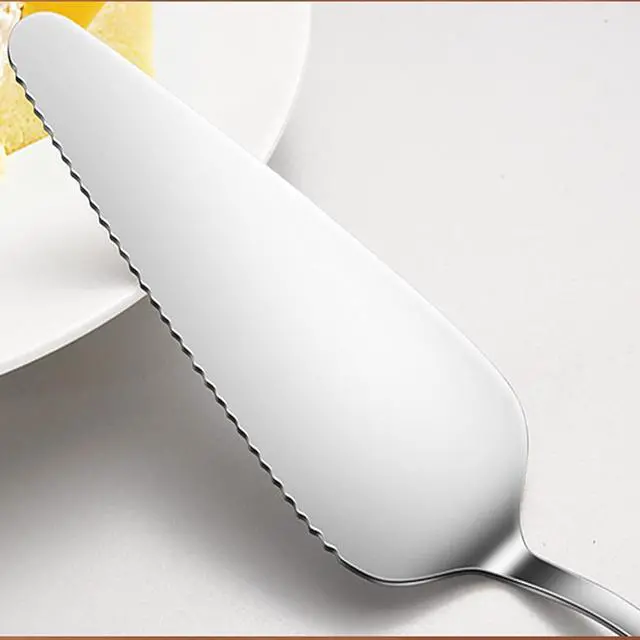 Alt view image 4 of 6 - Cake Pie Server, 2 Pack Stainless Steel Pizza Pastry Cake Slicer Server Set, Cake Cutter with Serrated Edges for Kitchen, Restaurants, Wedding, Birthdays and Parties
