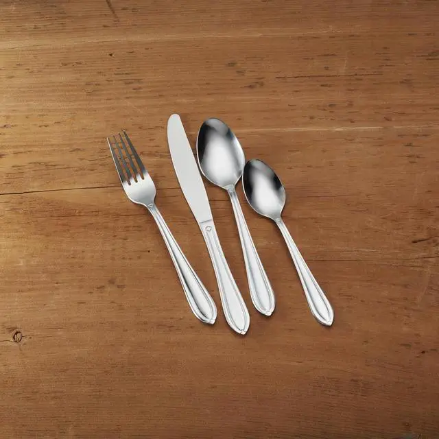 Alt view image 2 of 5 - Hampton Forge Silverware Set, Ginger 4-Piece Dinner Knives Set, Service For 4, Stainless Steel, Dishwasher Safe, Home And Kitchen Utensils, Dinner Knife, Knives (Silver, 4 Piece)