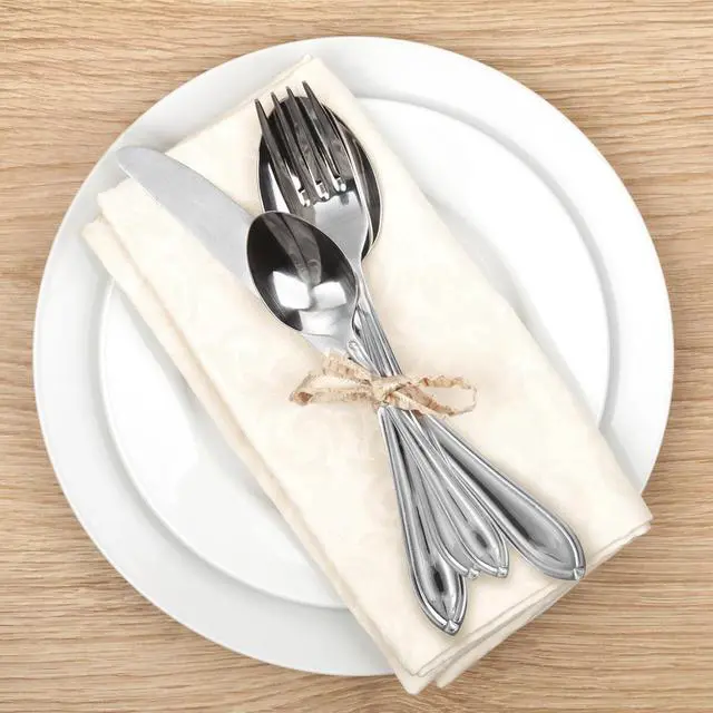 Alt view image 3 of 5 - Hampton Forge Silverware Set, Ginger 4-Piece Dinner Knives Set, Service For 4, Stainless Steel, Dishwasher Safe, Home And Kitchen Utensils, Dinner Knife, Knives (Silver, 4 Piece)