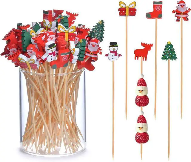 Main image of JtmyAota 100 Pack Christmas Decorations Toothpicks for Appetizers