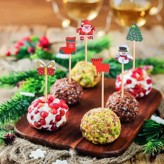 Alt view image 4 of 6 - JtmyAota 100 Pack Christmas Decorations Toothpicks for Appetizers