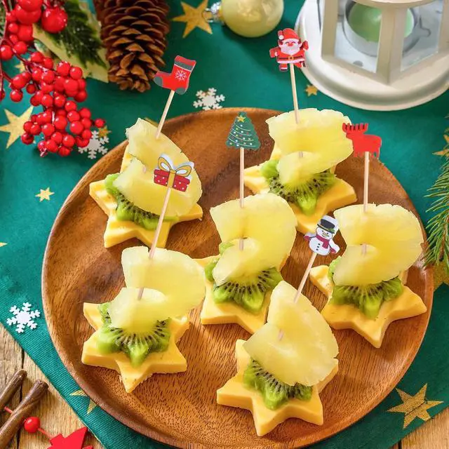 Alt view image 5 of 6 - JtmyAota 100 Pack Christmas Decorations Toothpicks for Appetizers