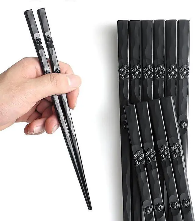Main image of YFWOOD 5 Pairs Fiberglass Chopsticks, Dishwasher Safe Reusable Chop sticks
