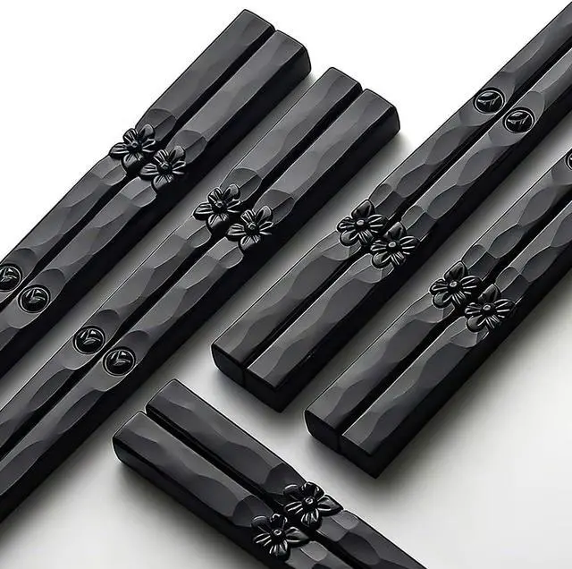 Alt view image 3 of 7 - YFWOOD 5 Pairs Fiberglass Chopsticks, Dishwasher Safe Reusable Chop sticks
