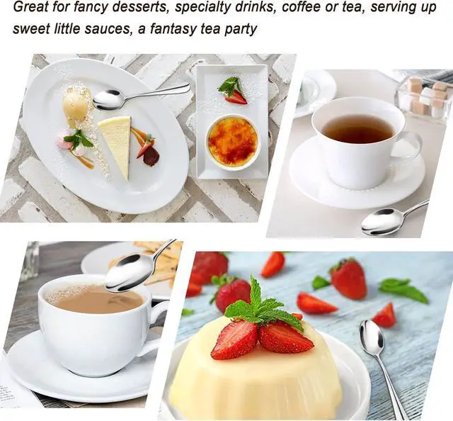 Alt view image 3 of 6 - SONGZIMING Demitasse Espresso Spoons, Mini Coffee Spoon, 4.9 Inch Stainless Steel Small Spoons for Dessert, Tea,Set of 6