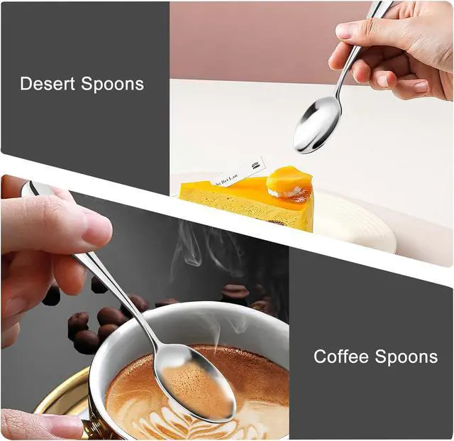 Alt view image 5 of 6 - SONGZIMING Demitasse Espresso Spoons, Mini Coffee Spoon, 4.9 Inch Stainless Steel Small Spoons for Dessert, Tea,Set of 6