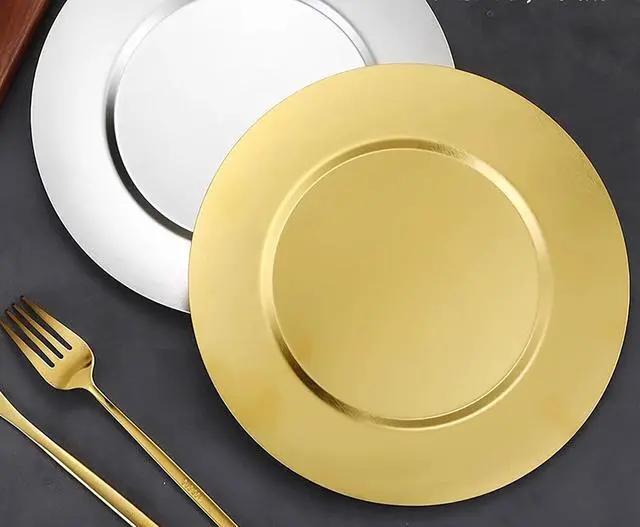Alt view image 6 of 6 - 1 Pcs 7 Inch Small Circular Trinket Tray, Gold Stainless Steel, Flat Bottom, for Serving Trays Towel Storage Dish Plate Tea Fruit Trays Cosmetics Jewelry Plate Decorative Storage Tray (1)