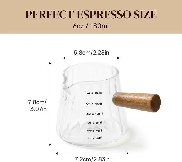 Alt view image 5 of 7 - 6oz Espresso Shot Cups, Glass Measuring Cup, Coffee Bar Accessories
