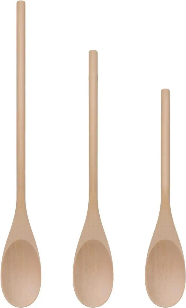 Main image of LorisArm 3PC Wooden Spoon for Cooking, Long handle 12" 10" 8" Wood Serving Spoons Set for Mixing Stirring Tasting, Maple Wood Nonstick Kitchen Utensils.