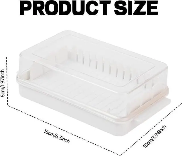 Alt view image 2 of 7 - Plastic Butter Dish with Lid for Countertop,Butter Container Tray with Lid