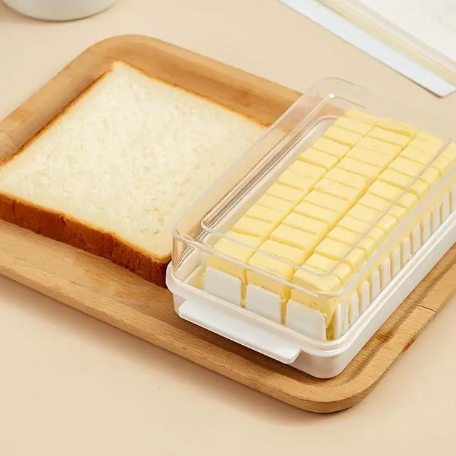 Alt view image 7 of 7 - Plastic Butter Dish with Lid for Countertop,Butter Container Tray with Lid