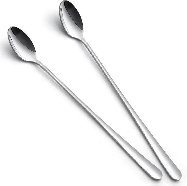 Main image of IQCWOOD Ice Tea Spoons, 9 Inch Long Handle Spoons, Cocktail Stirring Spoon