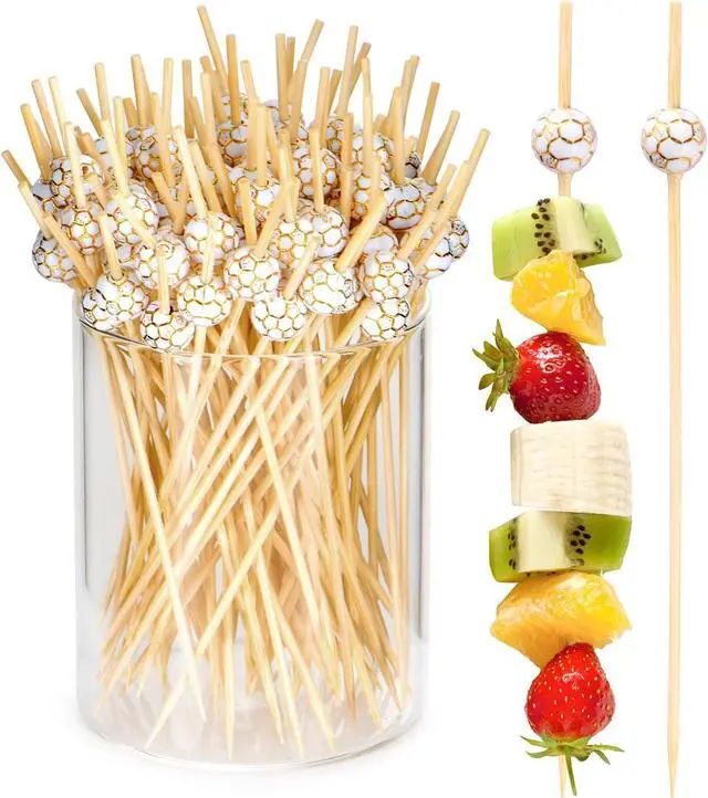 Main image of JtmyAota 100 Pcs Soccer Toothpicks, 4.7 Inch Soccer Cocktail Picks