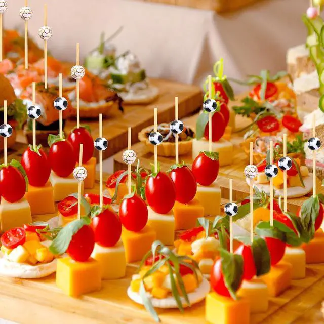 Alt view image 4 of 6 - JtmyAota 100 Pcs Soccer Toothpicks, 4.7 Inch Soccer Cocktail Picks