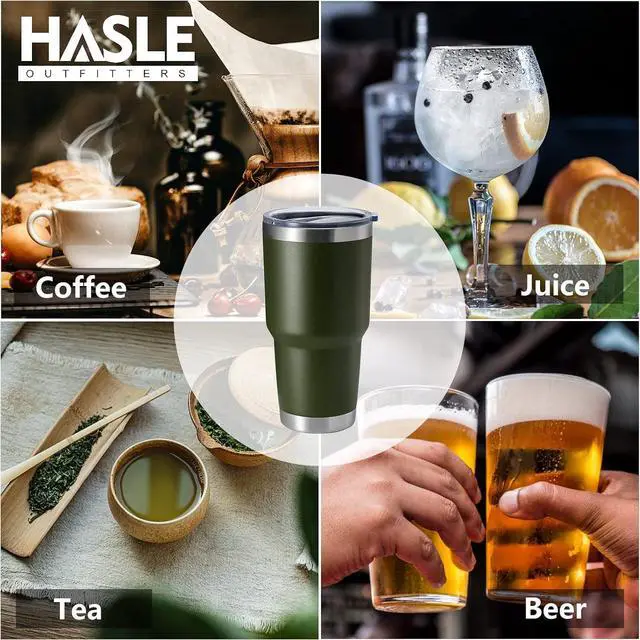 Alt view image 5 of 6 - HASLE OUTFITTERS 30oz Stainless Steel Tumbler, Double Wall Vacuum Insulated Travel Mug Tumbler, Durable Insulated Coffee Mug, Gift Box Set (Amey Green, 1)