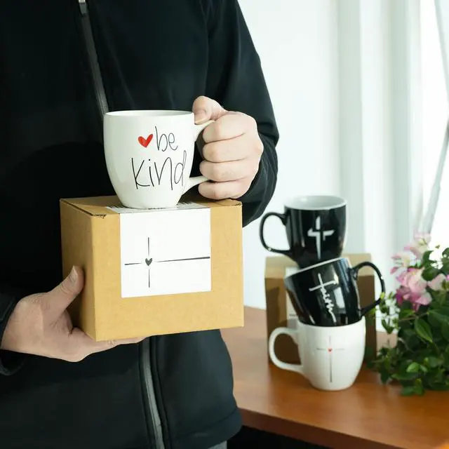 Alt view image 2 of 7 - 16 Oz Mug, Christian Mug Cup For Coffee Tea Milk,White Mug for Men Women Office Work Gifts for Women Men Friend Birthday Microwave Dishwasher Safe Gift For Mother Father,Faith Bekind Design