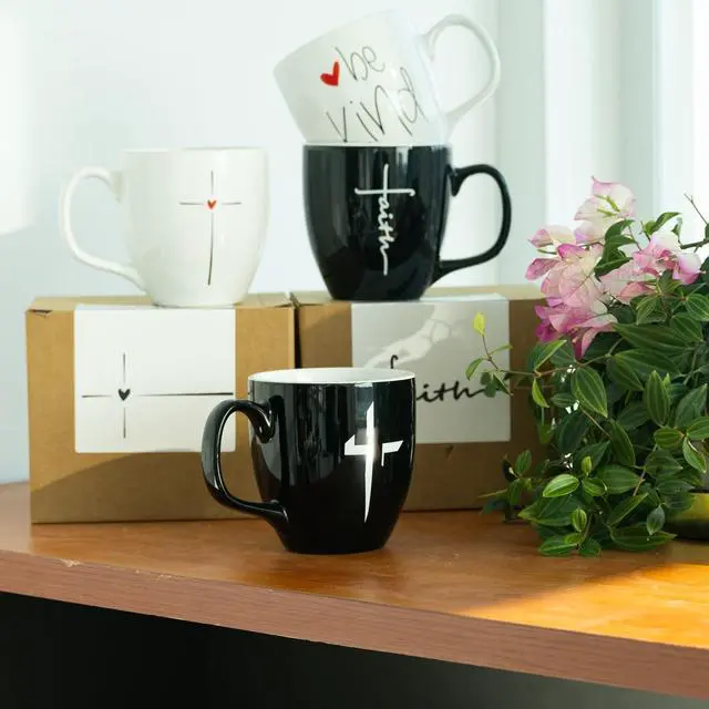 Alt view image 5 of 7 - 16 Oz Mug, Christian Mug Cup For Coffee Tea Milk,White Mug for Men Women Office Work Gifts for Women Men Friend Birthday Microwave Dishwasher Safe Gift For Mother Father,Faith Bekind Design