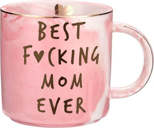 Main image of Hendson Mom Gifts for Women - Best Mom Ever - Funny Mom Birthday Gift Ideas, New Mom, Pregnancy Congratulations Gifts for First Time Moms and Mother To Be - Pink Marble Mug, 11.5oz Coffee Cup