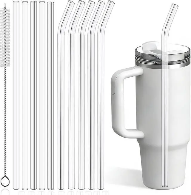 Main image of PROOCI 10-Pack 12" Reusable Straws for Stanley & Yeti 30oz-40oz Cup Tumbler