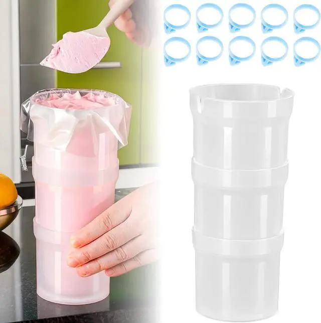 Main image of Piping Bag Holder Stand for Filling, 1 Pack, 10 Silicone Ties