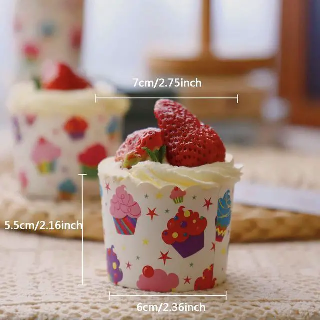 Alt view image 3 of 7 - 100-Pack Disposable Wrappers Large Paper Cake Baking Cup Cupcake Muffin Cases Birthday Party Decoration