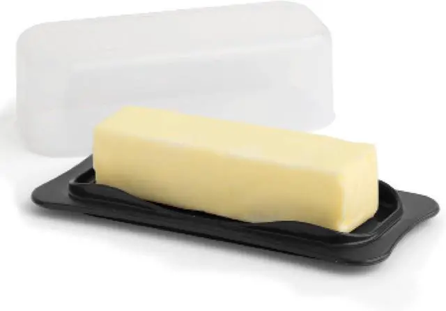 Main image of Signoraware Butter Dish with Lid -Butter Keeper Container with Clear Lid for Countertop, Frige- Durable Plastic, Unbreakable Standard Butter Dish Holder For Home, Camping, Multipurpose Bpa Free- Black