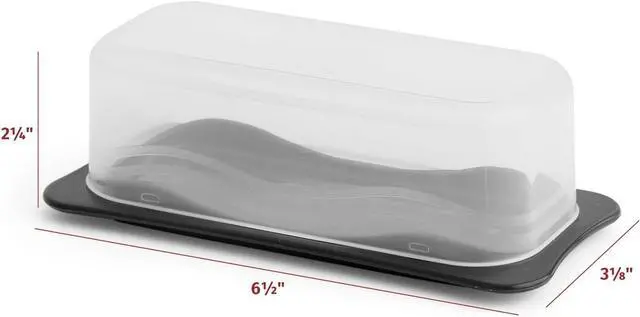 Alt view image 5 of 7 - Signoraware Butter Dish with Lid -Butter Keeper Container with Clear Lid for Countertop, Frige- Durable Plastic, Unbreakable Standard Butter Dish Holder For Home, Camping, Multipurpose Bpa Free- Black