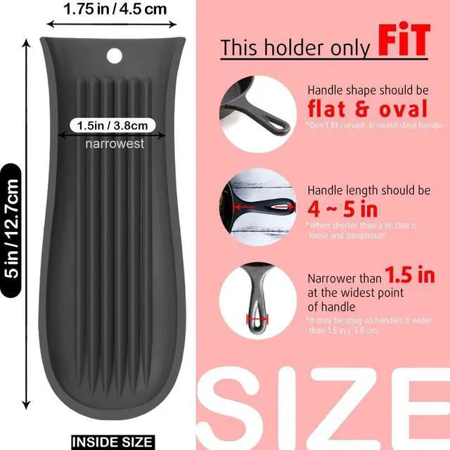 Alt view image 4 of 7 - Cbiumpro 2 Pack Heatproof Cast Iron Handle Cover Holder for Hot Skillet Pan