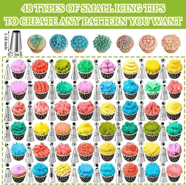 Alt view image 6 of 6 - Hendiy Piping Tips Set, 48 Cake Decorating Tip
