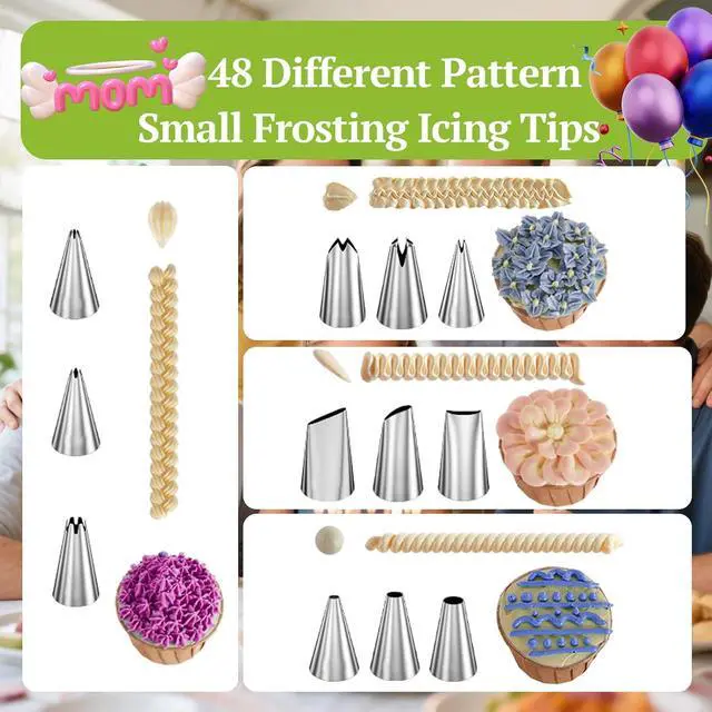 Alt view image 4 of 6 - Hendiy Piping Tips Set, 48 Cake Decorating Tip