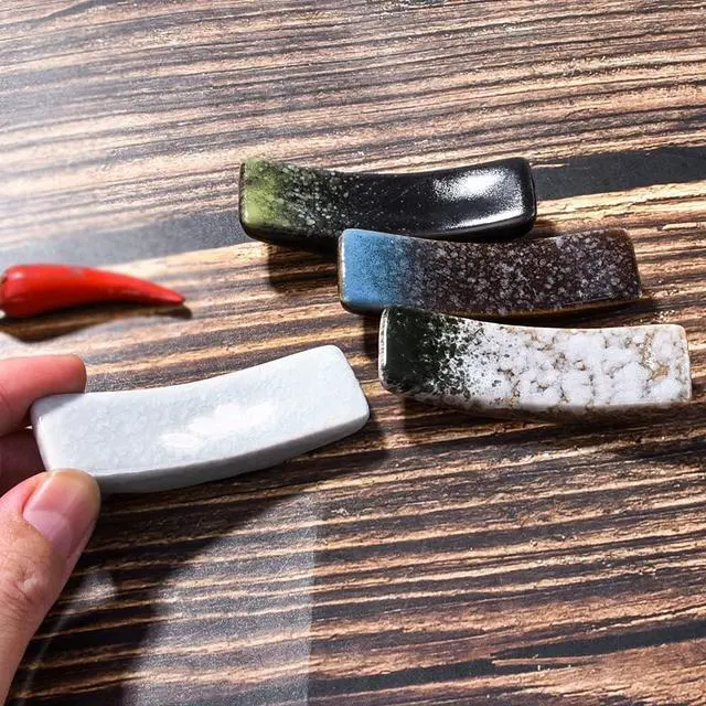 Alt view image 4 of 7 - Ceramic Chopstick Rest Set of 4, 2.8'' Reactive Kiln Glaze Fork Holders