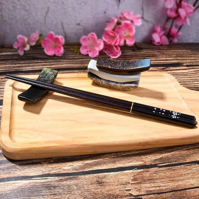 Alt view image 7 of 7 - Ceramic Chopstick Rest Set of 4, 2.8'' Reactive Kiln Glaze Fork Holders