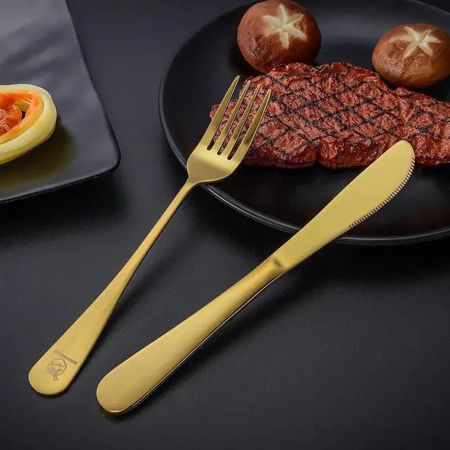 Alt view image 3 of 7 - Boulder Bee Travel Utensils Set Stainless Steel with Carrying Case (Gold)