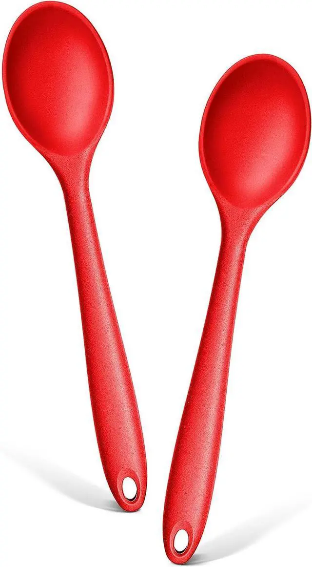Main image of E-far Silicone Cooking Spoon Set of 2, Heat Resistant Mixing Spoon Utensils