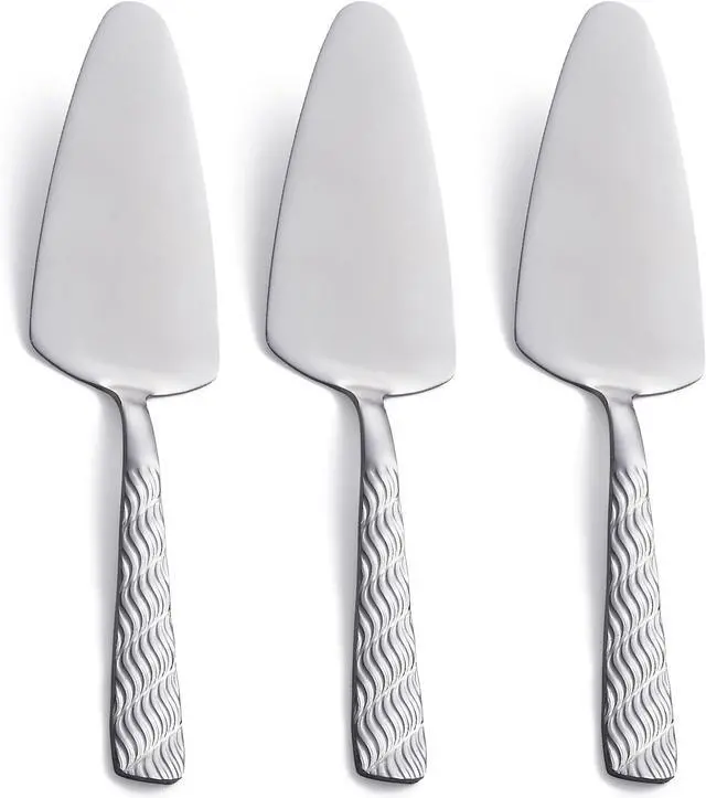 Main image of Silver Cake Server, 9.4-inch Stainless Steel Pie Server Spatula, Pizza Server Set of 3, Dishwasher Safe