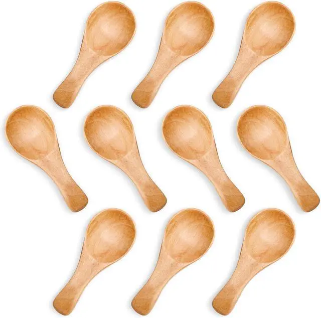 Main image of HANSGO 10PCS Small Wooden Spoons, 3 Inch Small Spoons for Spice Jars, Salt, Grains, Sugar, Coffee, Honey, Dessert, Tea, Mini Wooden Teaspoons for Kitchen, Ideal Gifts & Kitchen Stocking Stuffers