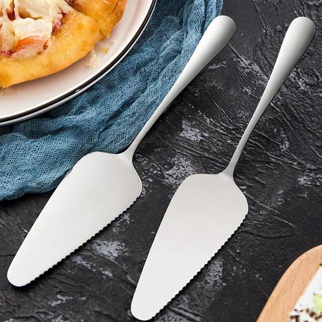 Alt view image 3 of 6 - Cake Pie Servers Set,Stainless Steel Pizza Cake Slicer Server,Cake Cutter with Serrated Edges for Kitchens Restaurants Brithday Parties Set of 6