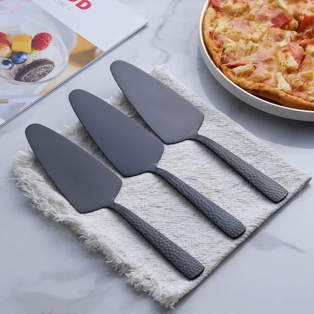 Alt view image 2 of 6 - Matte Black Cake Pie Server Set