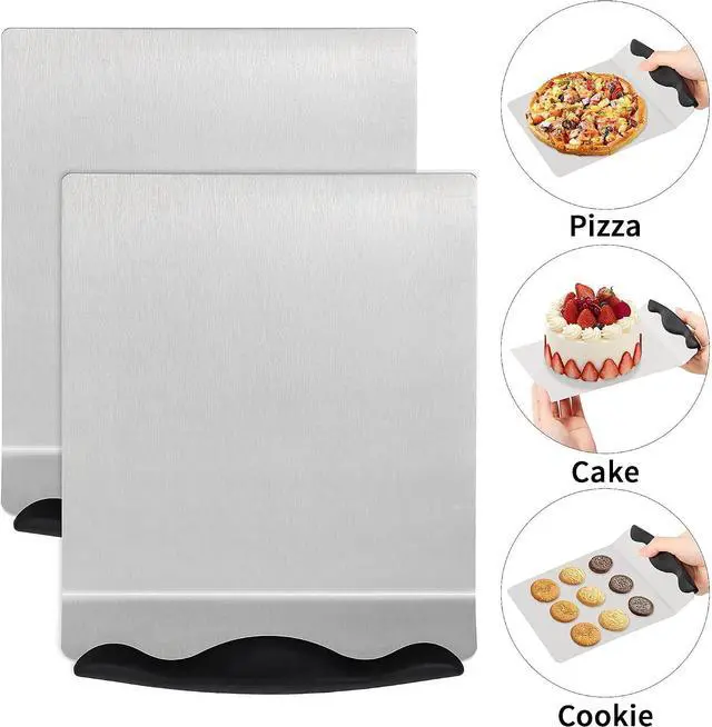 Alt view image 4 of 6 - Cake Safe Lifter 7.8"x9.6" Stainless Steel Pizza Transfer Shovel Cookie Spatula