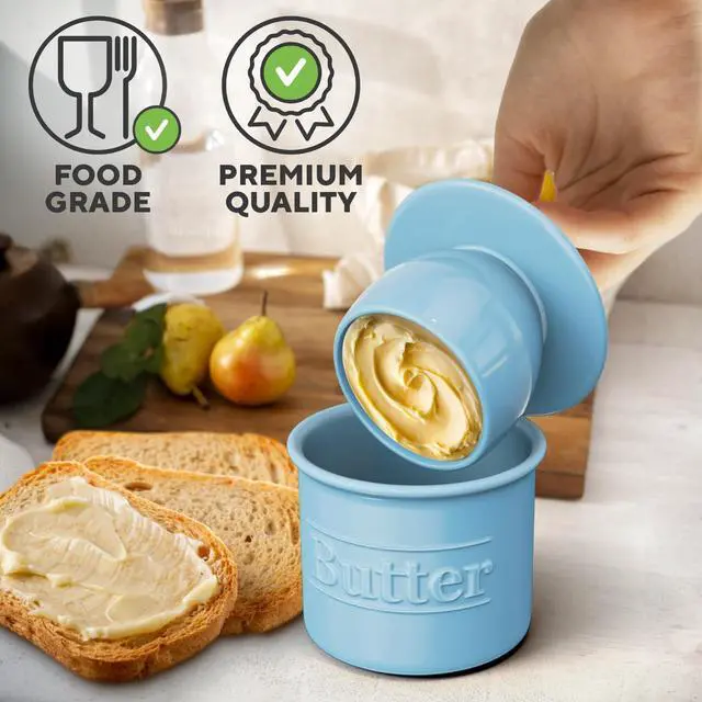 Alt view image 2 of 7 - Ceramic Butter Crock with Lid for Countertop, Original French Butter Dish