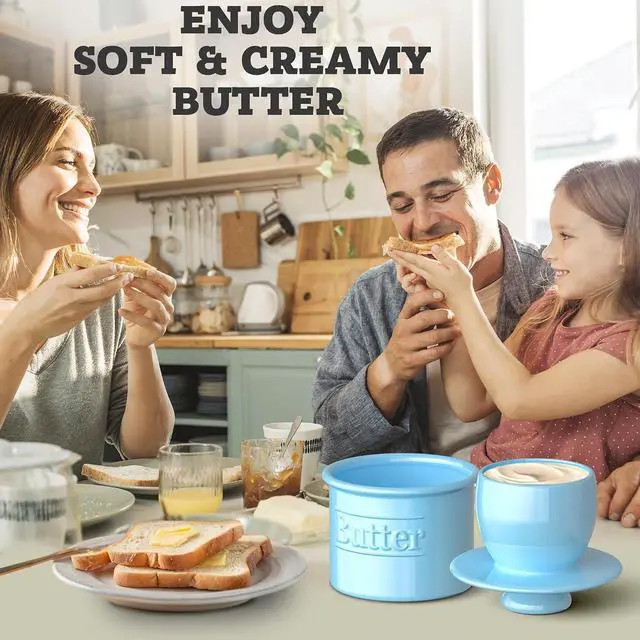 Alt view image 4 of 7 - Ceramic Butter Crock with Lid for Countertop, Original French Butter Dish