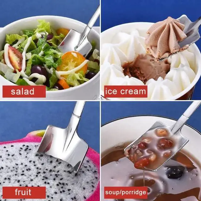 Alt view image 6 of 7 - 6Pcs 6.1inch Shovel Spoons Fork Set 18/10(304) Stainless Steel